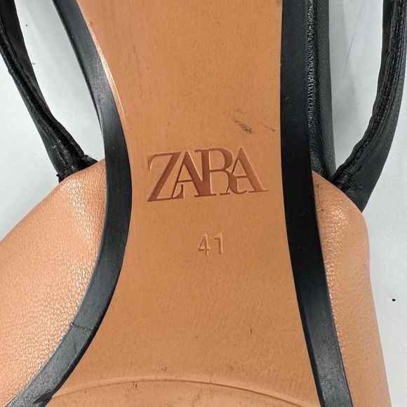 ZARA Zara Raised Detail Slingbacks Low Heels Nude 41 - Picture 8 of 8